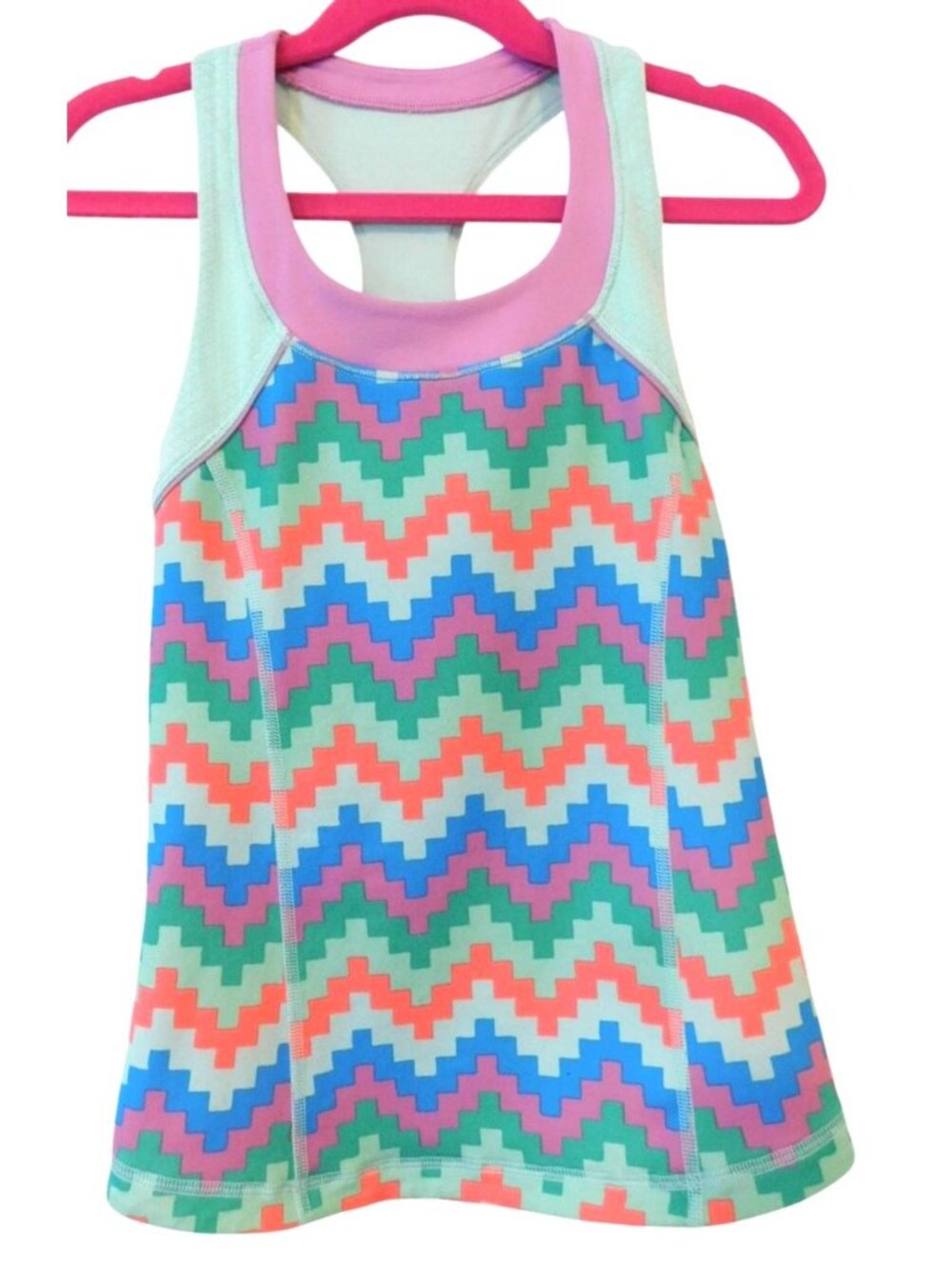 Ivivva by Lululemon Girls 8 Multicolor Geometric Athletic Tank Top Athleisure